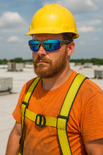 Picture of Rock Solid Revo Blue Carbon Fiber Safety Glasses